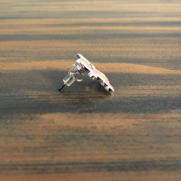 [Claire’s] 2000s Sensitive Solutions Pink Glitter Enamel Cat Earrings | Unworn - Picture 3 of 4